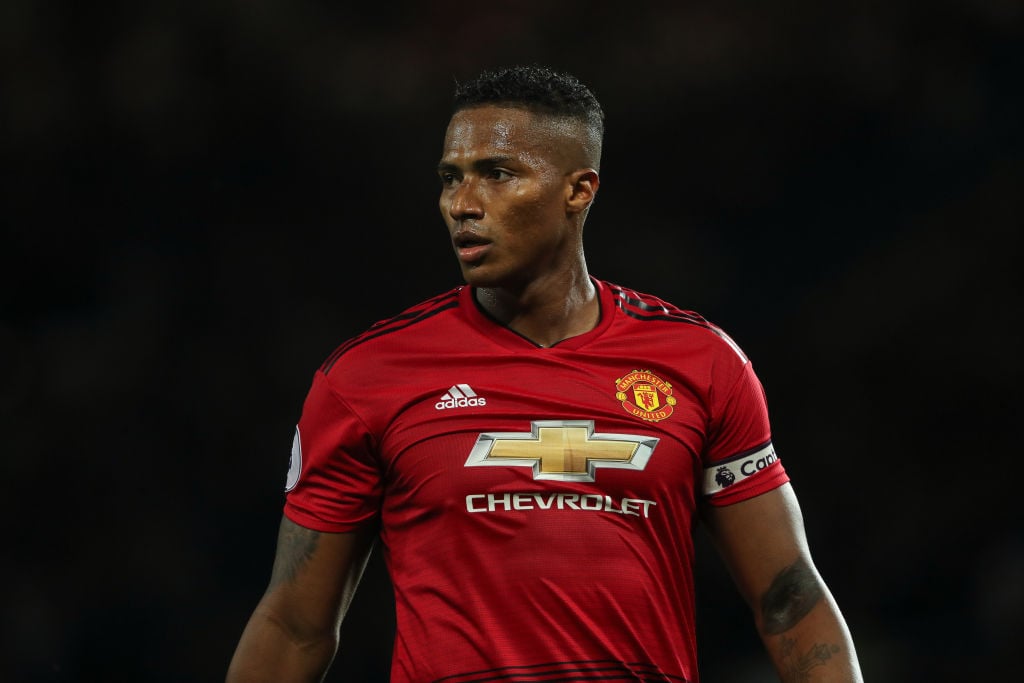 Antonio Valencia of Manchester United during the Premier League match between Manchester United and Tottenham Hotspur at Old Trafford on August 27,...