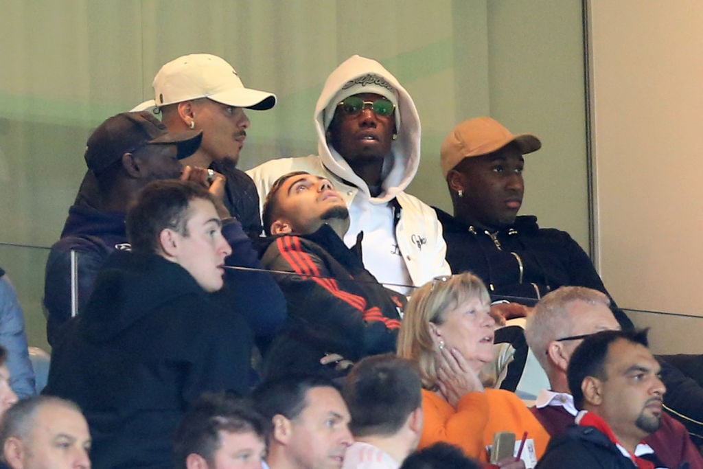 Photo: Paul Pogba watches Manchester United's defeat at Old Trafford