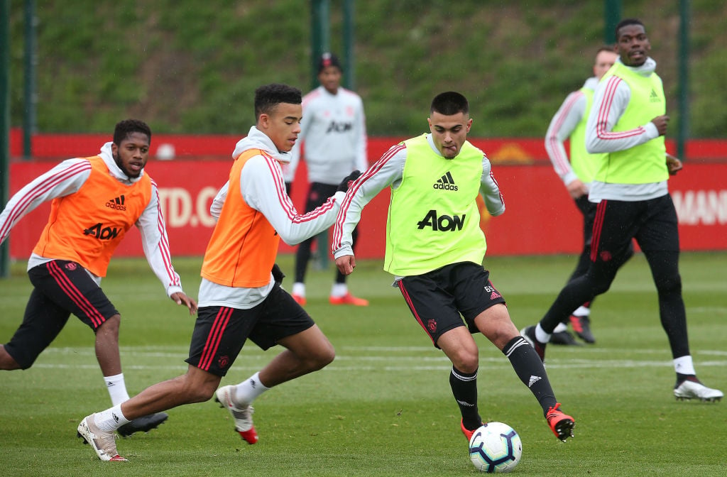Spanish youngster Arnau Puigmal trains with Manchester United first team