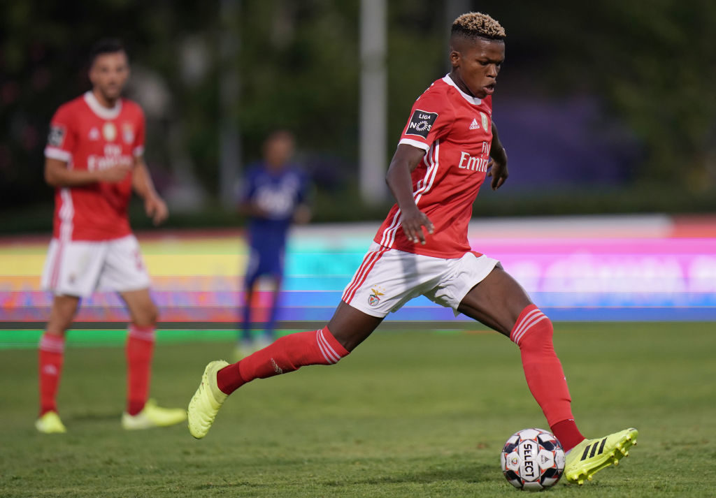 Florentino Luis of SL Benfica in action during the Liga NOS match between Belenenses SAD and SL Benfica at Estadio Nacional on August 17, 2019 in O...