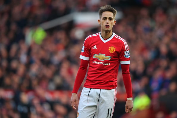 Adnan Januzaj of Manchester United during the Barclays Premier League match between Manchester United and Arsenal at Old Trafford on February 28 in...