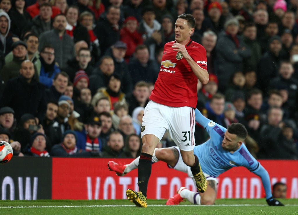 MANCHESTER, ENGLAND - MARCH 08: Nemanja Matic of Manchester United in action during the Premier League match between Manchester United and Manchester City at Old Trafford on March 08, 2020 in Manchester, United Kingdom. (Photo by Tom Purslow/Manchester United via Getty Images)
