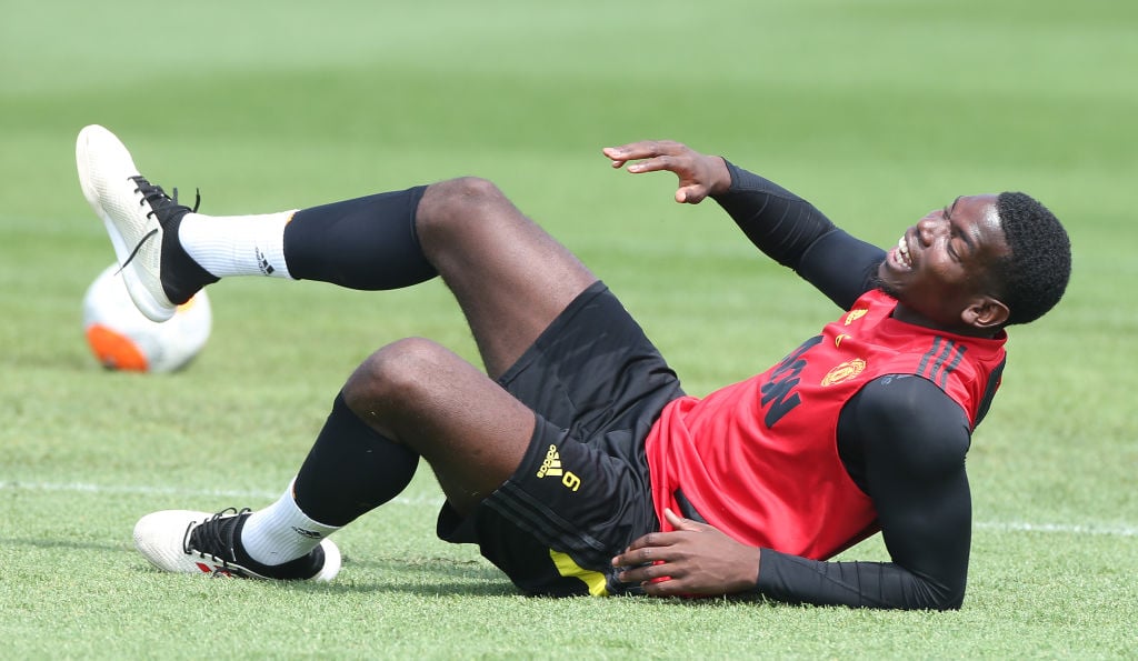 Paul Pogba is having fun in Manchester United training