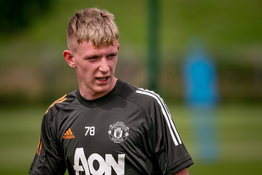 New academy signings Hugill and Pye pictured training as Manchester United u18s return