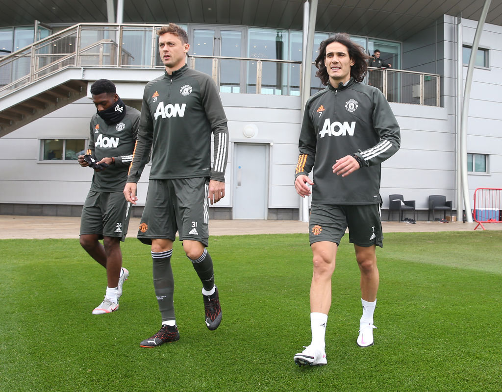 Edinson Cavani Trains at Manchester United