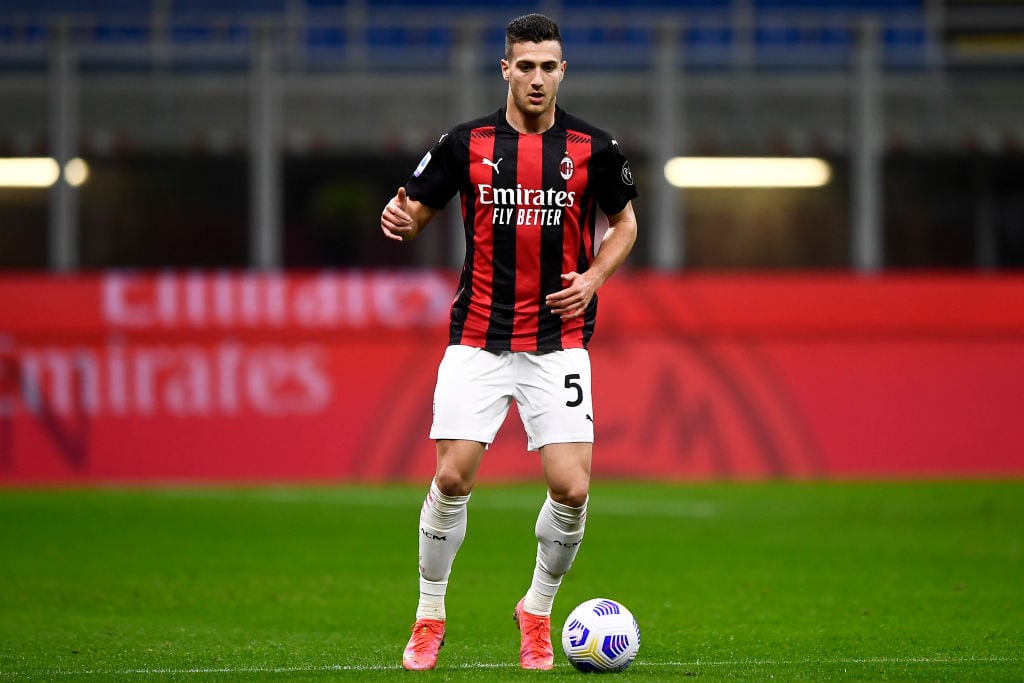 Diogo Dalot of AC Milan in action during the Serie A