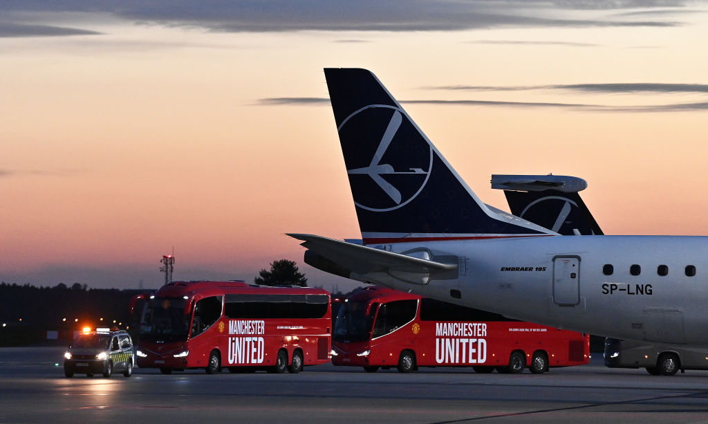 Manchester United FC Arrives in Gdansk for the UEFA Europa League Final 2021