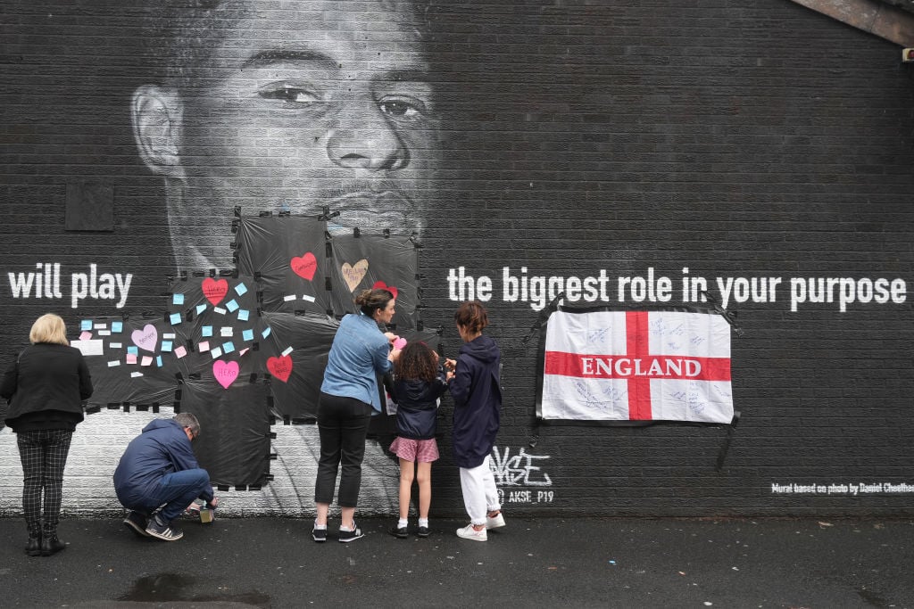 Mural Of Marcus Rashford Defaced In Manchester After Euros Loss