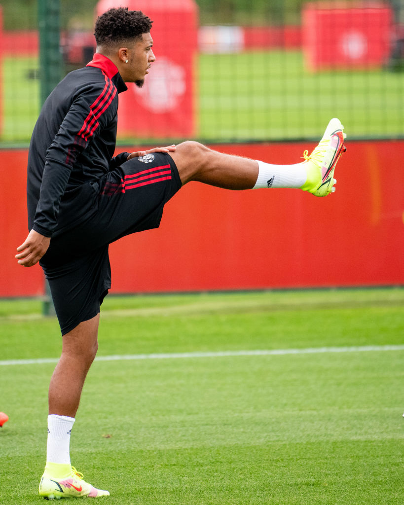 Jadon Sancho Pictured Training With Manchester United Teammates For The ...