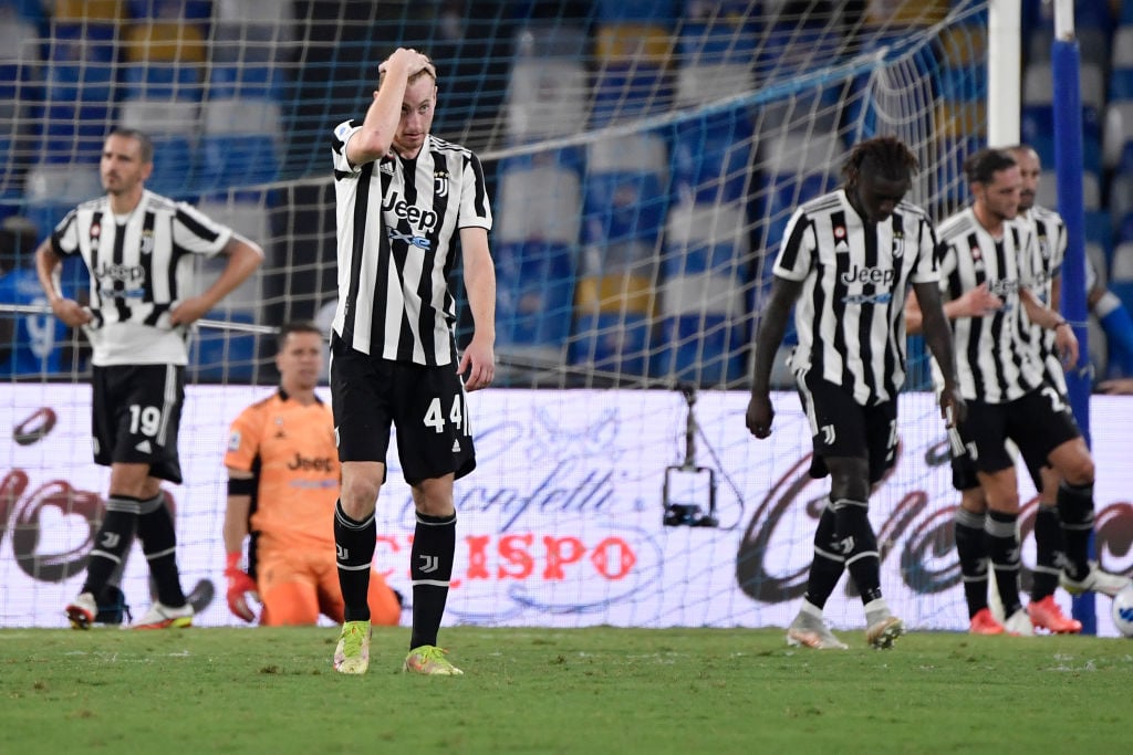 Dejan Kulusevski of Juventus FC looks dejected during the