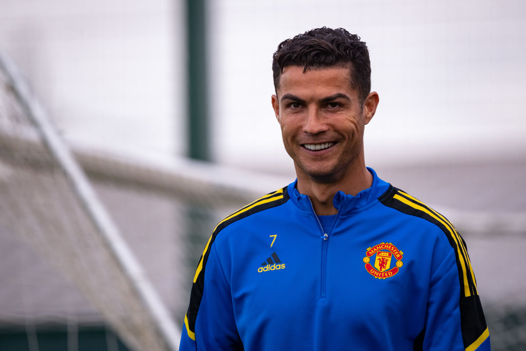 Cristiano Ronaldo pictured training ahead of Villarreal clash