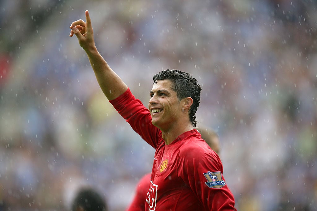 Cristiano Ronaldo of Manchester United in action during the Barclays