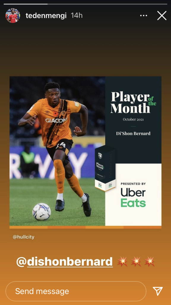 bernard hull player of the month