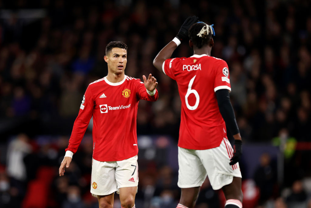 Paul Pogba and Cristiano Ronaldo pictured training ahead of Brentford trip