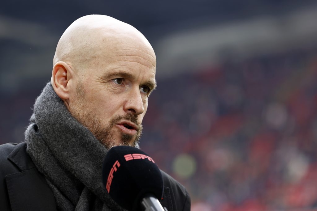 AMSTERDAM - Ajax coach Erik ten Hag during the Dutch Eredivisie match between Ajax and Feyenoord at the Johan Cruijff ArenA on March 20, 2022 in Am...