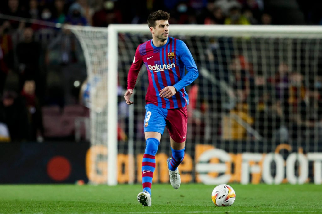 Gerard Pique of FC Barcelona during the La Liga Santander  match between FC Barcelona v Osasuna at the Camp Nou on March 13, 2022 in Barcelona Spain