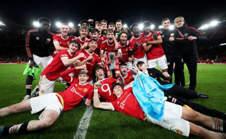 Paul Pogba congratulates Manchester United's FA Youth Cup stars