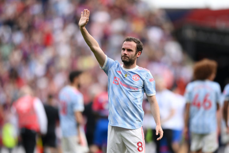 Juan Mata waves goodbye to Manchester United fans after Crystal Palace defeat