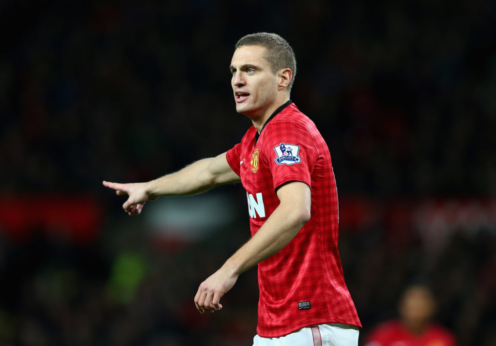 Nemanja Vidic of Manchester United in action during the Barclays Premier League match between Manchester United and Sunderland at Old Trafford on D...
