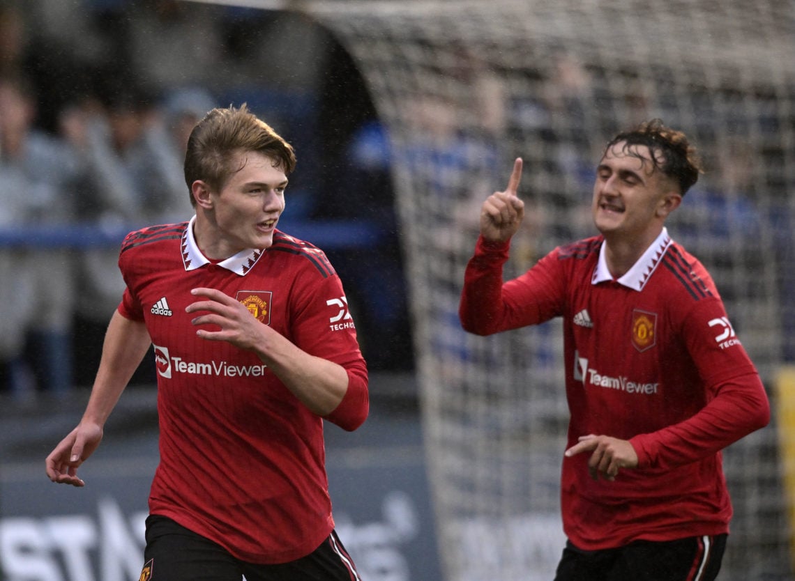 Manchester United youngsters celebrate u18s victory over Northern Ireland