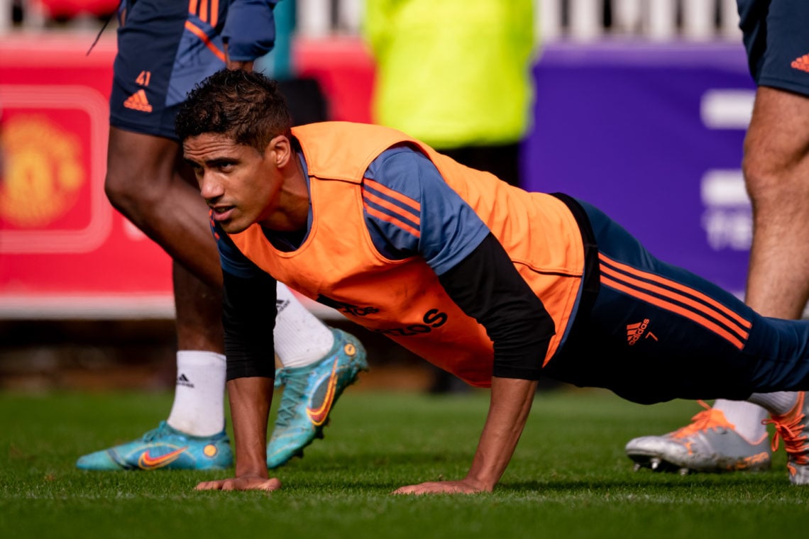 Raphael Varane and James Garner pictured back in training for Manchester United in Perth