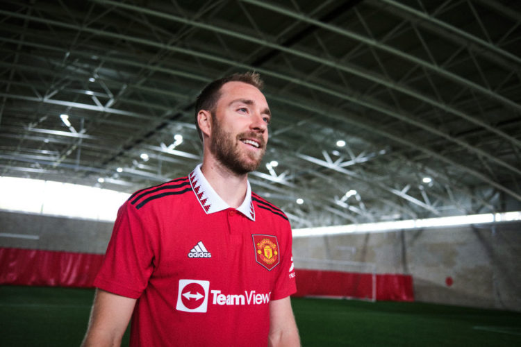 Christian Eriksen Pictured Wearing Manchester United Shirt 9359