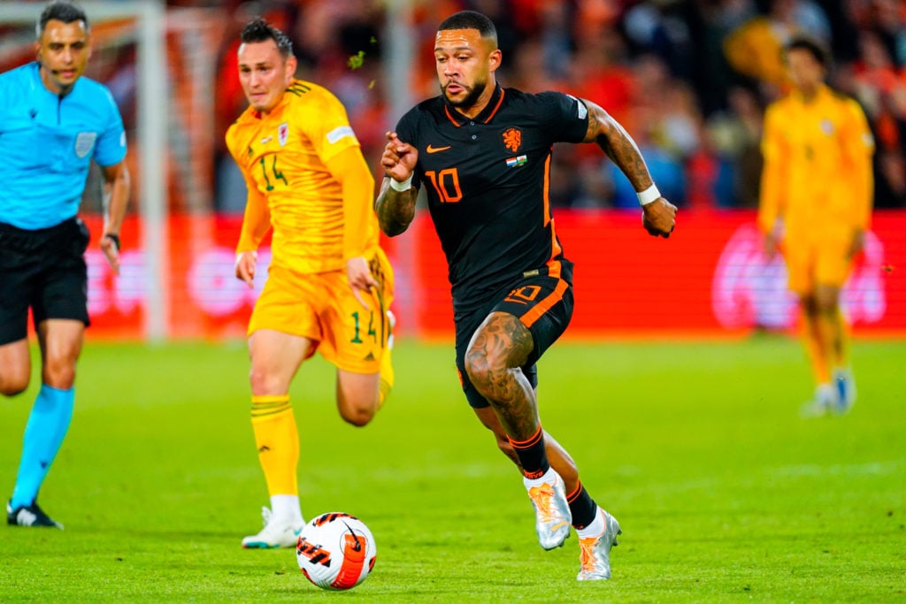 Memphis Depay of the Netherlands during the UEFA Nations League A Group 4 match between the Netherlands and Wales at the Stadion Feyenoord on June ...