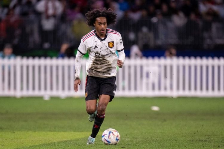 Tahith Chong of Manchester United during the Pre-Season Friendly match between Manchester United and Aston Villa at Optus Stadium on July 23, 2022 ...