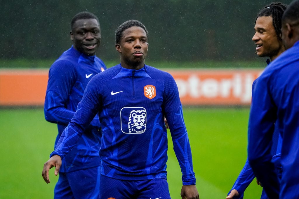 Tyrell Malacia impresses Louis van Gaal after scoring stunning outside of the boot goal in Netherlands training