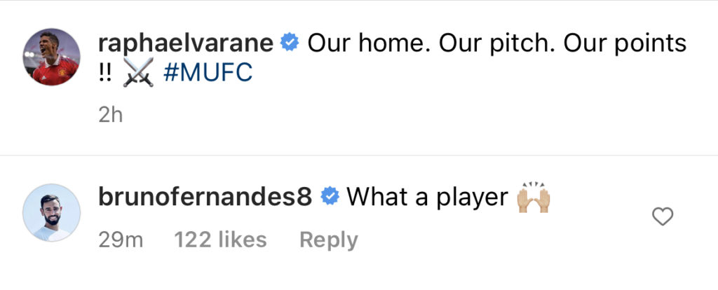Fernandes response to Varane