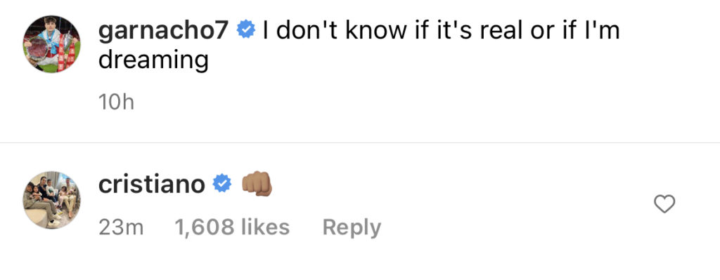 Ronaldo message to Garnach
