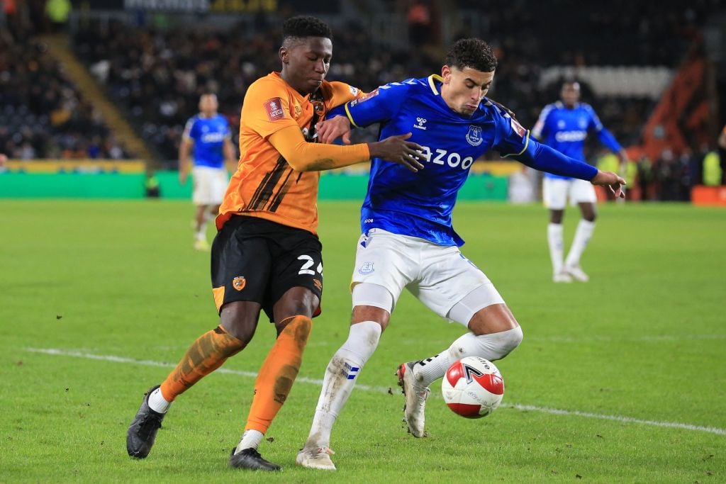 Di'Shon Bernard pictured training with Manchester United first team