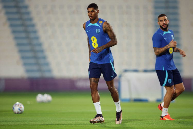 Manchester United's England trio react to completing first training session in Qatar