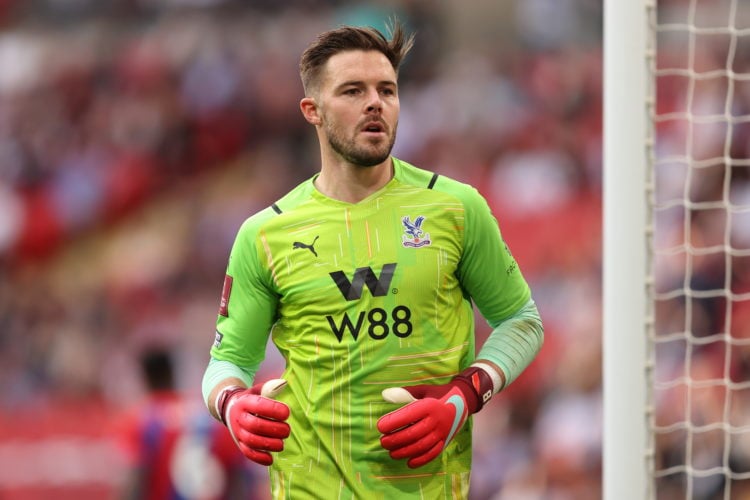 Jack Butland of Crystal Palace during The FA Cup Semi-Final match between Chelsea and Crystal Palace at Wembley Stadium on April 17, 2022 in London...