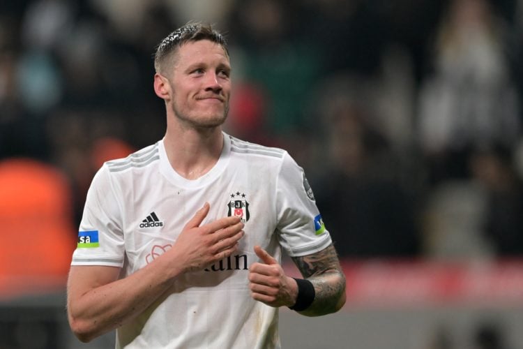 ISTANBUL - Wout Weghorst of Besiktas JK celebrates his goal during the Turkish Super Lig match between Besiktas AS and Kasimpasa AS at Vodafone Par...