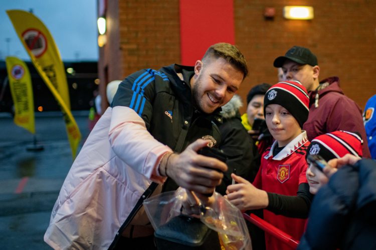 Jack Butland pictured at Old Trafford ahead of Charlton tie
