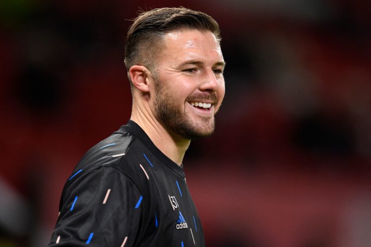 Jack Butland pictured in Manchester United training for first time