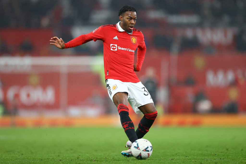 Anthony Elanga of Manchester United during the Emirates FA Cup Fourth Round match between Manchester United and Reading at Old Trafford on January ...