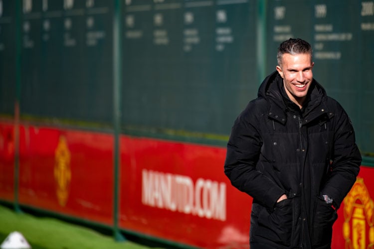 Robin van Persie poses ahead of a first team training session ahead of their UEFA Europa League knockout round play-off leg two match against FC Ba...