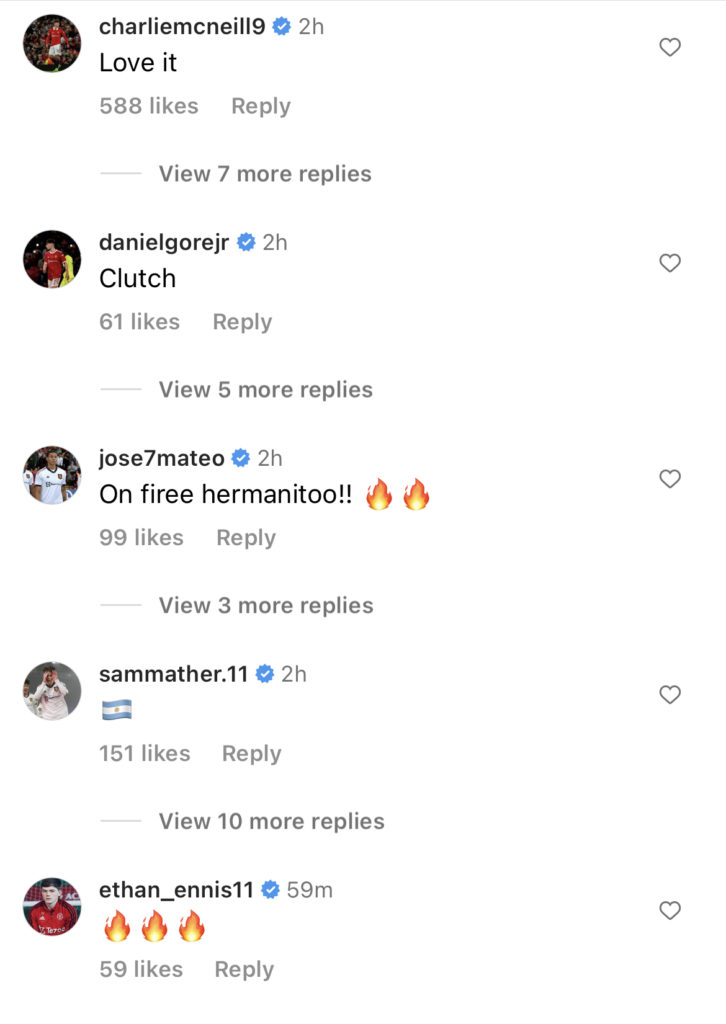Manchester United young player responses to Alejandro Garnacho