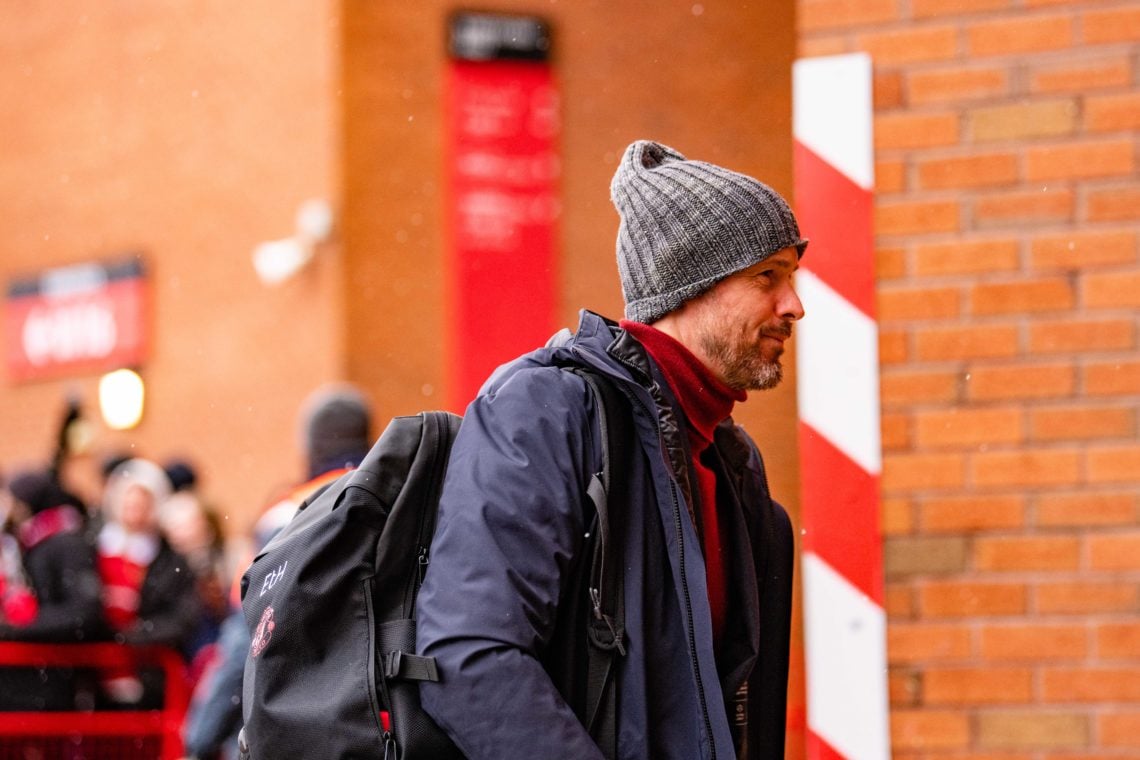 Manchester United Head Coach / Manager Erik ten Hag arrives prior to  the UEFA Europa League round of 16 leg one match between Manchester United an...