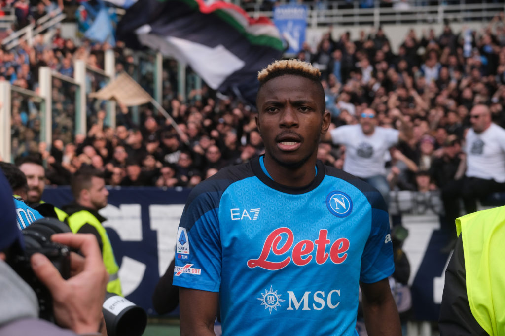 SSC Napoli's Nigerian striker Victor Osimhen celebrates