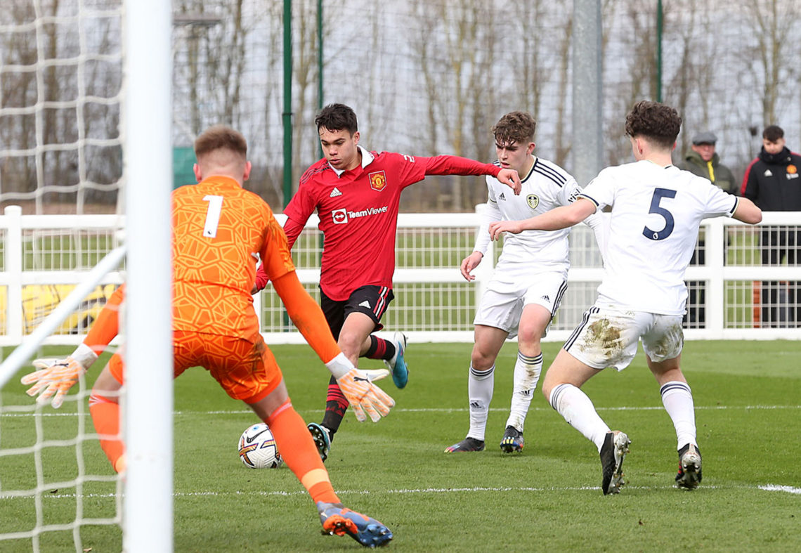 Gabriele Biancheri scores on his debut for Manchester United Under 18s