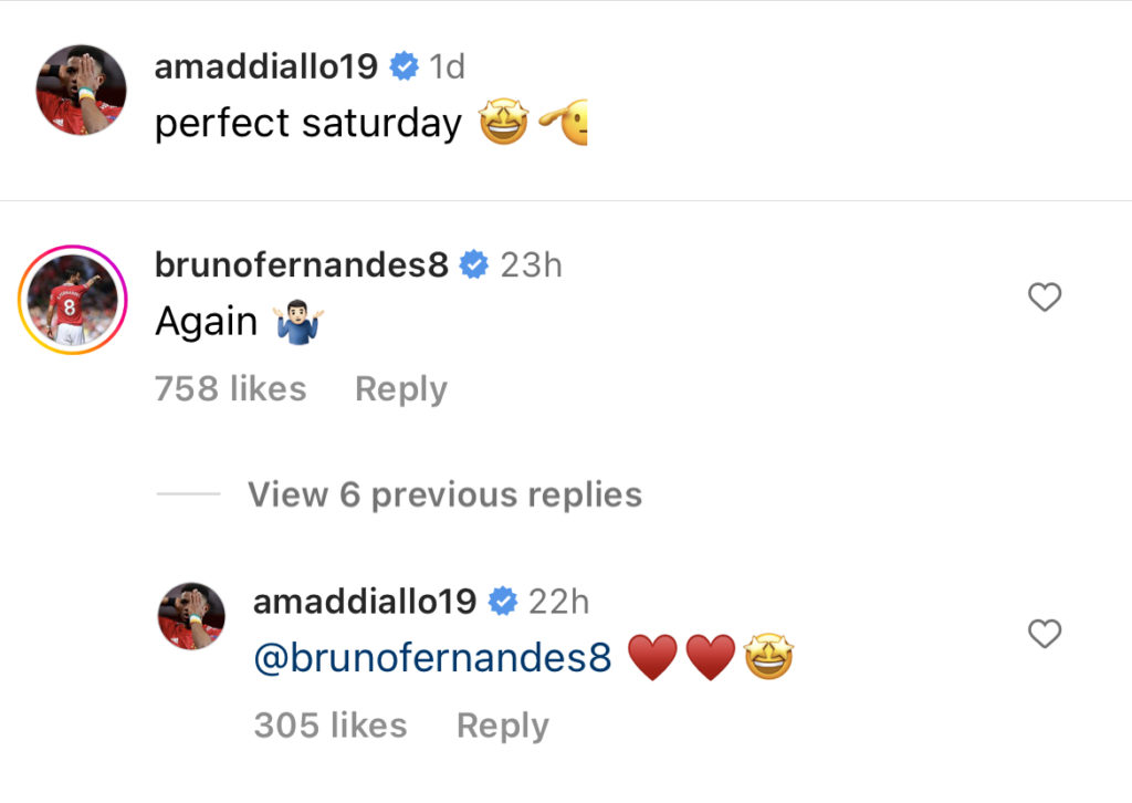 Fernandes reply to Amad