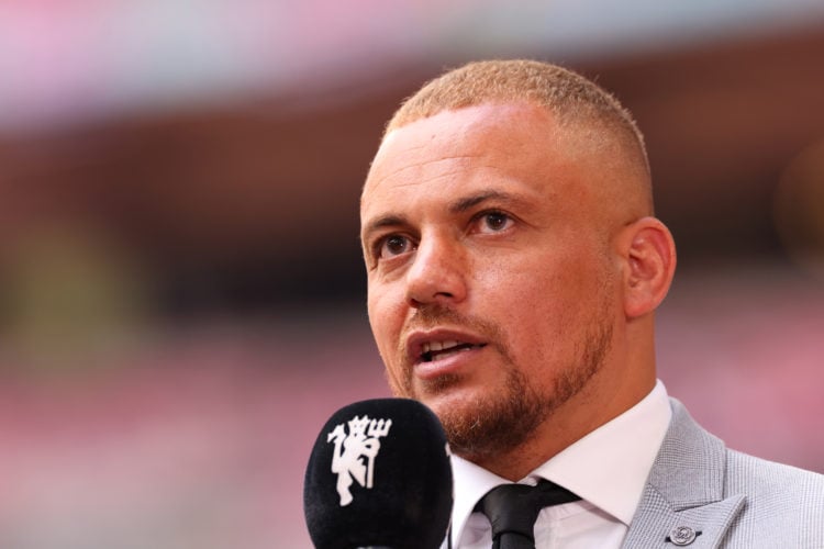 Former Mancher United player Wes Brown ahead of the Emirates FA Cup Final match between Manchester City and Manchester United at Wembley Stadium on...