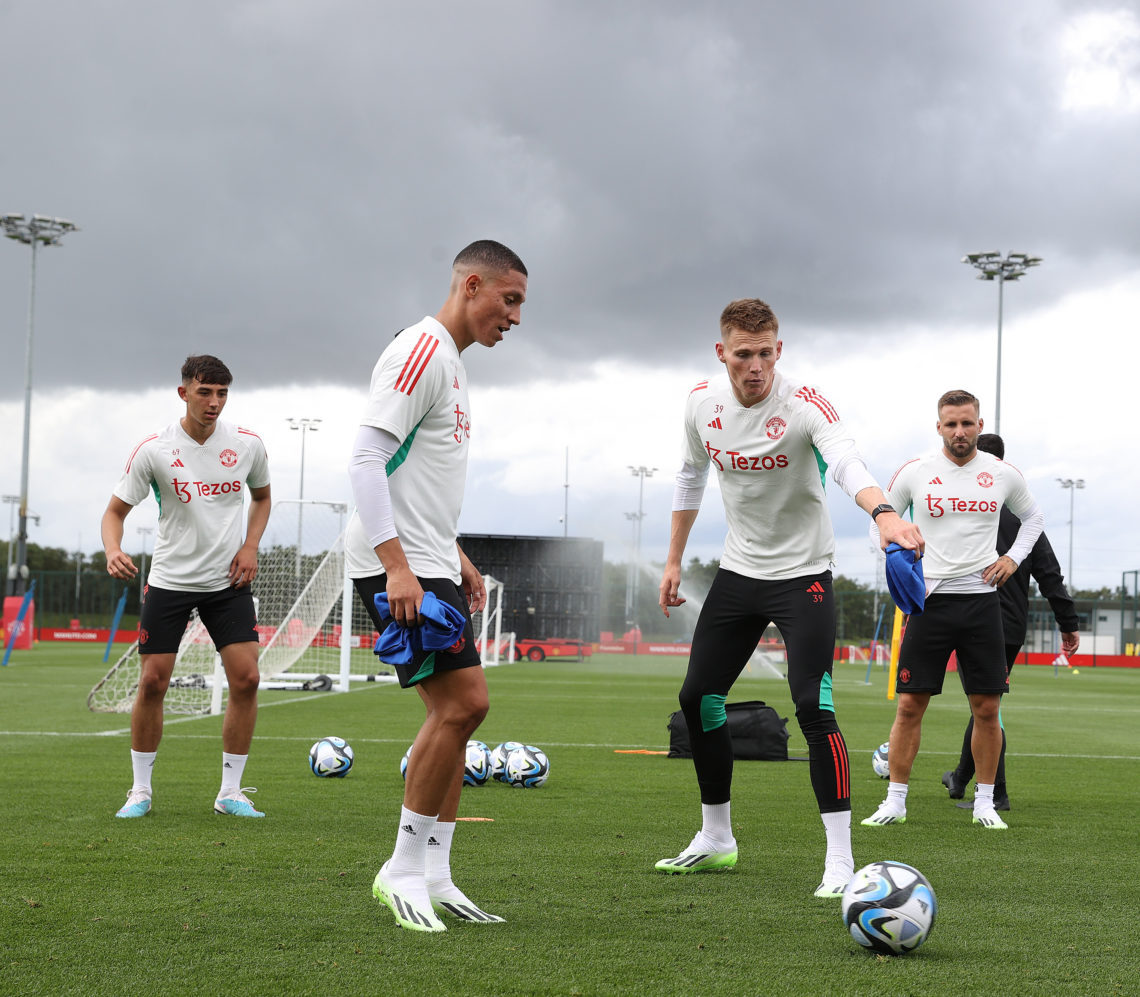 Colombian striker pictured training with Manchester United first team after contract decision