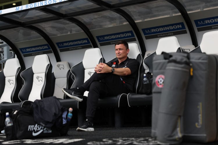 Sheffield United manager Paul Heckingbottom looks on during the pre-season friendly match between Derby County and Sheffield United at Pride Park o...