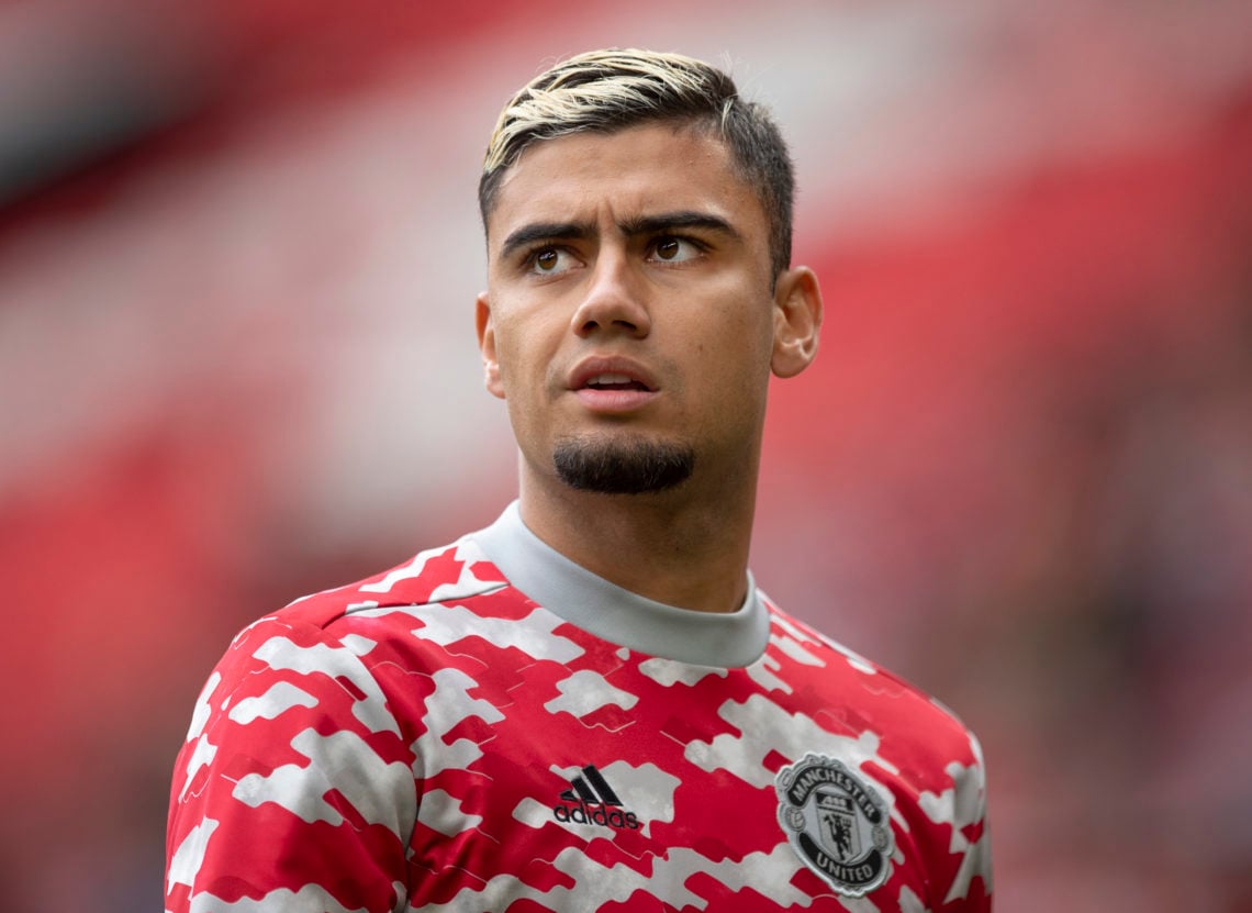 Andreas Pereira of Manchester United before the pre-season friendly match between Manchester United and Everton at Old Trafford on August 7, 2021 i...