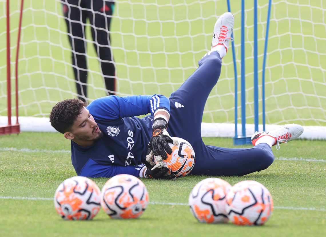 Altay Bayindir and trialist pictured in Manchester United training