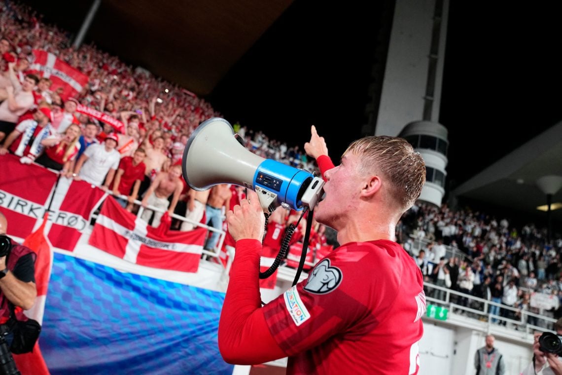 Why Man Utd ace Rasmus Hojlund celebrated Denmark win with a megaphone